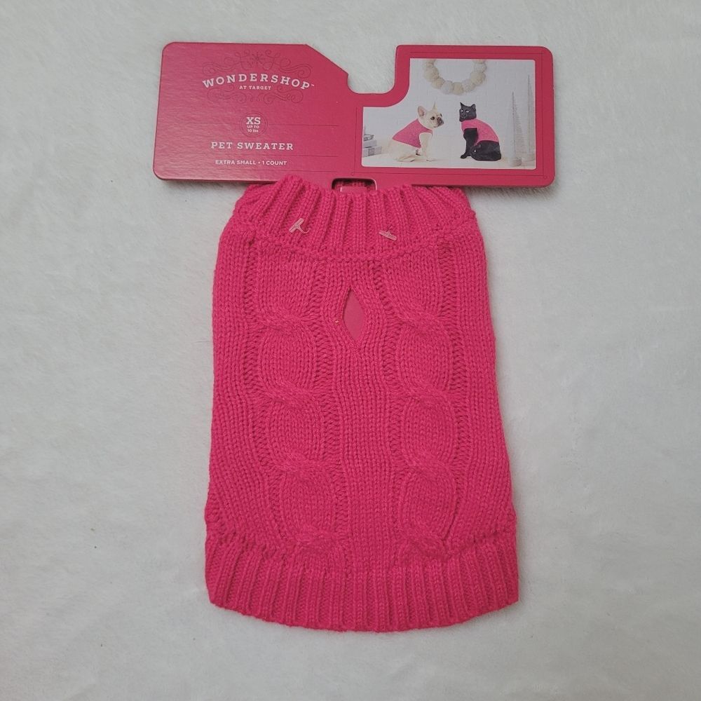 Wondershop Pet Sweater for Dogs and Cats Solid Red Size XS Extra Small New